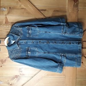 DG2 by Diane Gilman Embellished Denim Jacket Size 2X